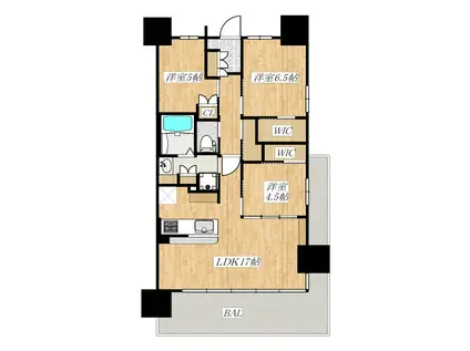 ザ・ガーデンズ東京王子カームコート(3LDK/9階)の間取り写真
