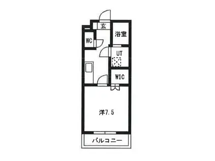 ポルトフィーノ長岡(1K/3階)の間取り写真