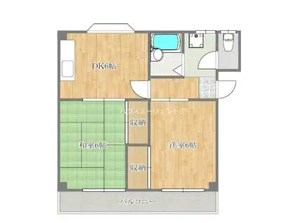 ベルセゾン山村I(2DK/3階)の間取り写真