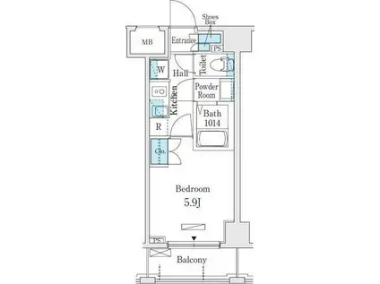 オープンブルーム横浜(1K/7階)の間取り写真