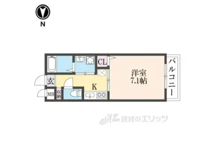 GRANCIEL(1K/2階)の間取り写真