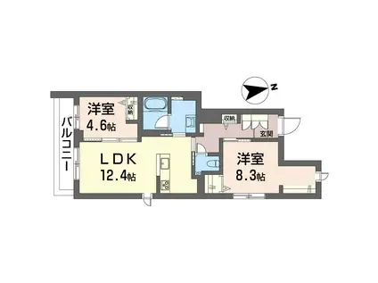 ルミナス中葛西(2LDK/2階)の間取り写真