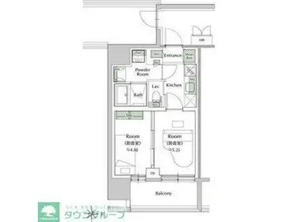 プレイ新丸子(2K/10階)の間取り写真