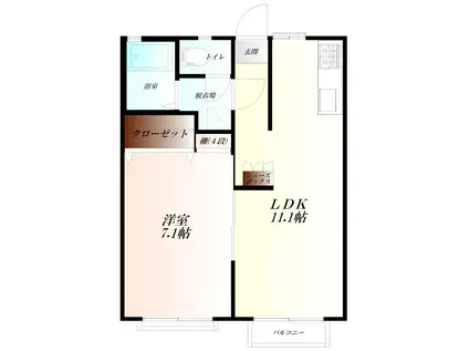 MSガーデン WIFI対応(1LDK/2階)の間取り写真