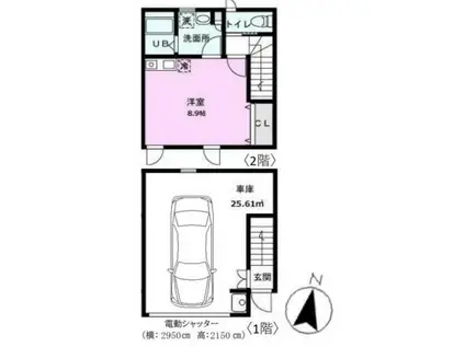 GARAXIA B(ワンルーム/1階)の間取り写真