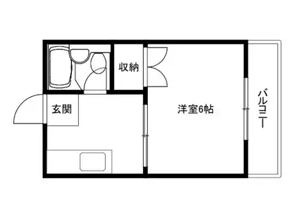 ウェルシィー氷室(1K/1階)の間取り写真