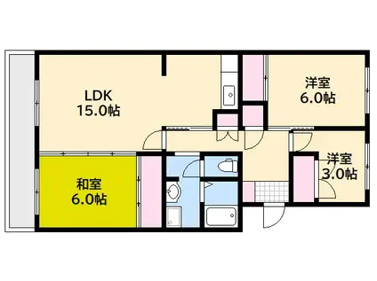 KSB 己斐上Ⅰ(3LDK/1階)の間取り写真