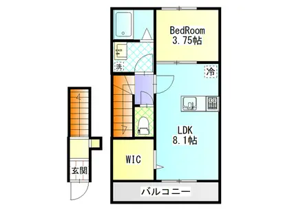 ELF妻鳥 2階(1LDK/2階)の間取り写真