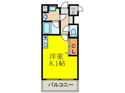 アーデン江坂II(ワンルーム/8階)の間取り写真