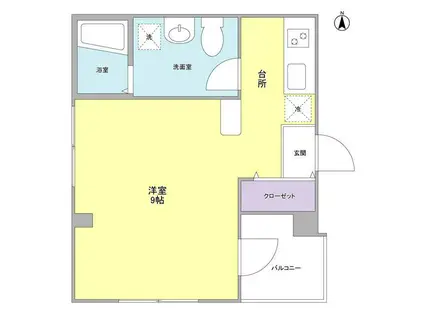 シャイン キューブ(ワンルーム/3階)の間取り写真