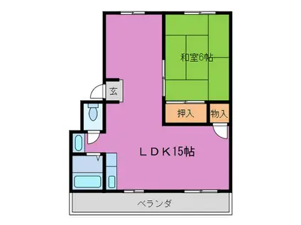 AURABELLA 清風荘(1LDK/3階)の間取り写真