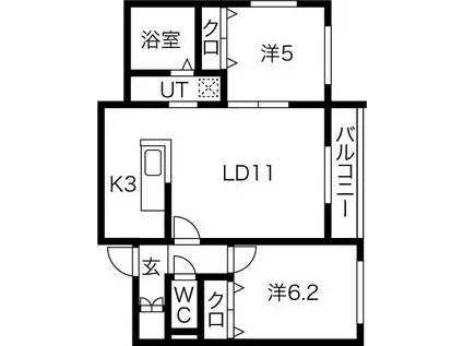 モンツァL714(2LDK/4階)の間取り写真