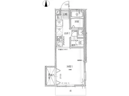 クレールメゾン(1K/1階)の間取り写真