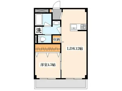 ユニテ柿生(1LDK/3階)の間取り写真