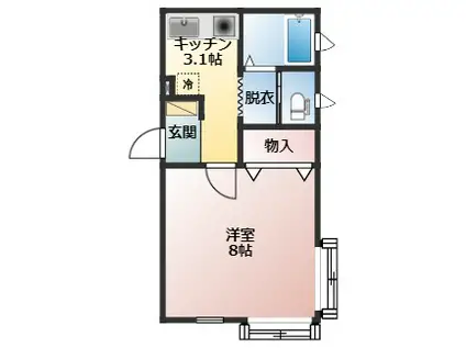 メゾン・ラ・リヴィエール(1K/1階)の間取り写真