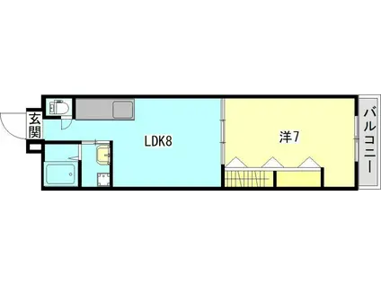TRESORIII(1LDK/2階)の間取り写真