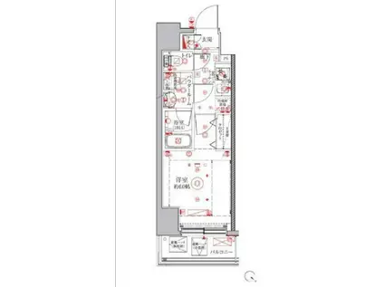 クレイシアアイディゼット横浜桜木町(1K/6階)の間取り写真