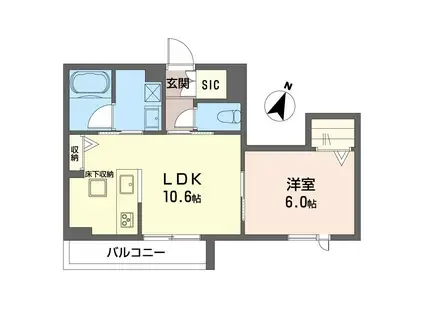 サニー プレイス(1LDK/1階)の間取り写真