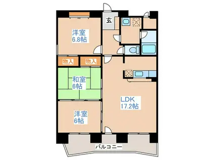 イーストセンタービル(3LDK/11階)の間取り写真