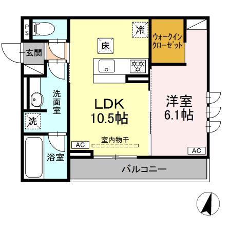 サン グレイス(1LDK/1階)の間取り写真