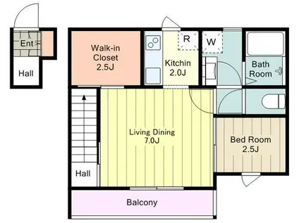 ベルクレスト(1LDK/2階)の間取り写真
