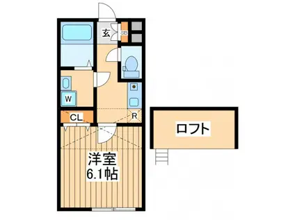 メモリエ府中(1K/2階)の間取り写真