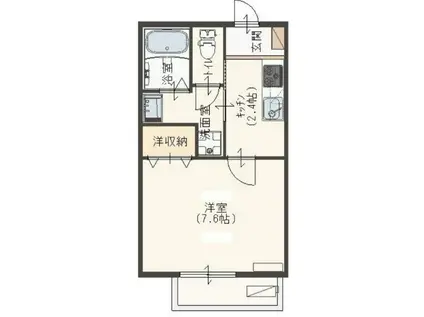 メジトーモ(1K/2階)の間取り写真