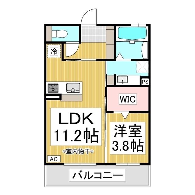 ライフコア吉田小町(1LDK/3階)の間取り写真