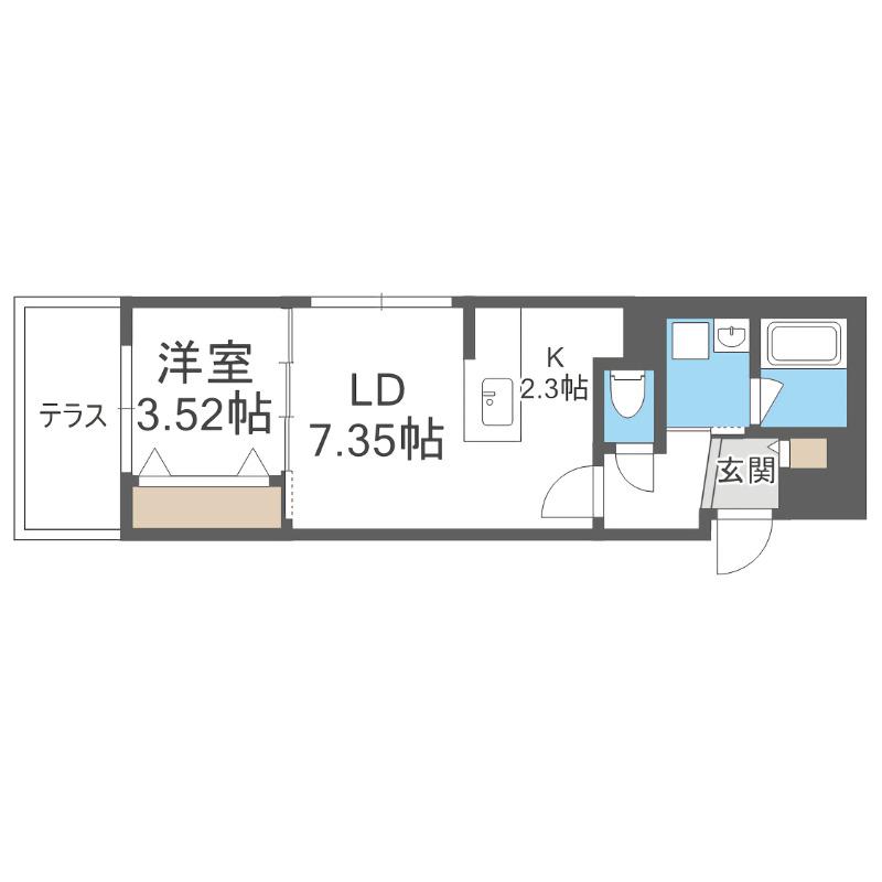 LA.GARBO 本郷(1LDK/1階)の間取り写真