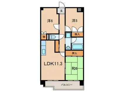 エンゼラート明石(3LDK/3階)の間取り写真