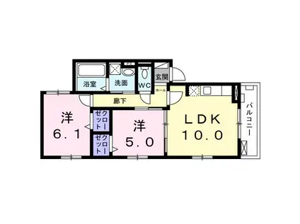 コージーコート(2LDK/3階)の間取り写真