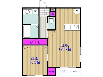 PREMIER(1LDK/3階)の間取り写真