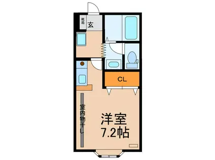 コーポミストラルI(ワンルーム/1階)の間取り写真