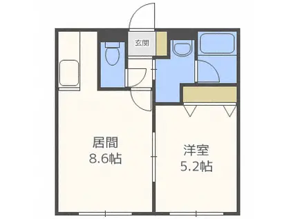 FRONTIER N24(1LDK/2階)の間取り写真