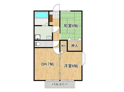 アクシス小佐々(2DK/2階)の間取り写真