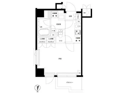 ルーブル木場(1K/4階)の間取り写真