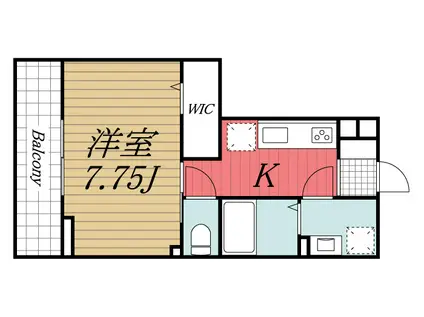 KT 5TH(1K/1階)の間取り写真