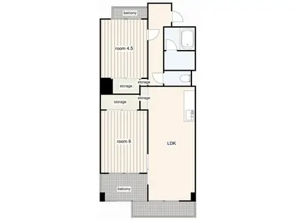 M&M 5ビル(2LDK/7階)の間取り写真