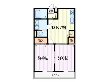 インフィニ(2DK/1階)の間取り写真