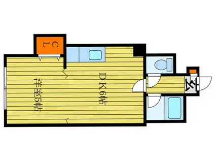 メゾンエクレーレ中の島(1DK/9階)の間取り写真
