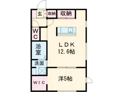 ノルフィーノ リデアI(1LDK/2階)の間取り写真