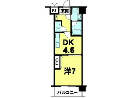 エンゼルプラザ彦根ベルロード(1DK/6階)の間取り写真