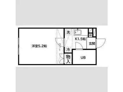 ロフティアスコットハイム(1K/2階)の間取り写真