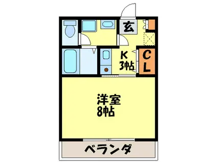 健康ハウス(1K/1階)の間取り写真