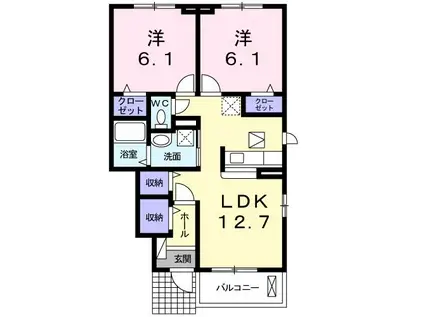 ペスカ・トーレ(2LDK/1階)の間取り写真