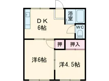 コーポMK(2DK/2階)の間取り写真