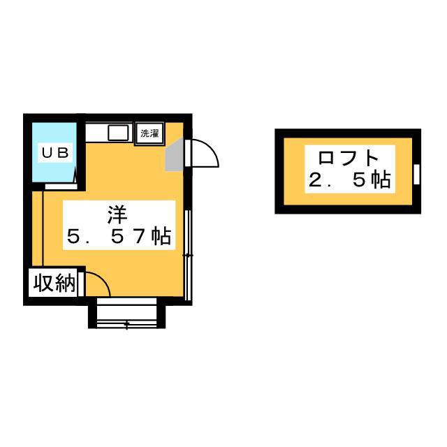 アーチェリーハウス(ワンルーム/2階)の間取り写真