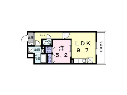 勝山4丁目マンション(1LDK/5階)の間取り写真