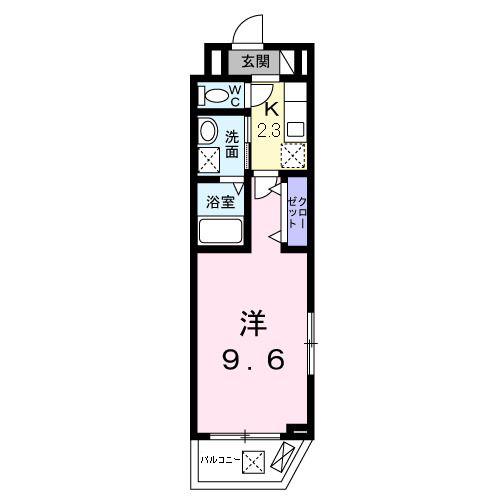 ヒカルサ京田辺大住(1K/3階)の間取り写真