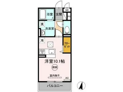 グランシエル下見(ワンルーム/3階)の間取り写真